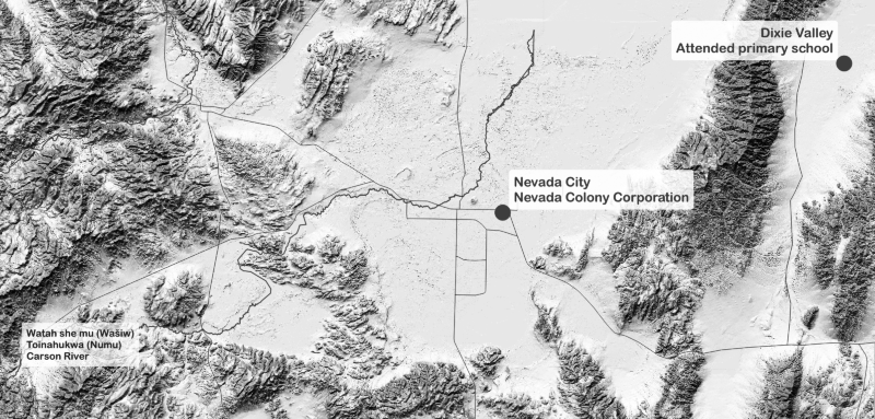 Map showing the location of Dixie Valley, Nevada.
